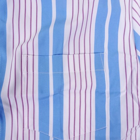 &Collar Shirt Mens Small‎ Multicolored Striped Button Up Oceanside Performance - Picture 6 of 11